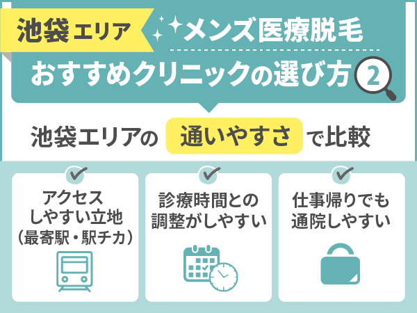 池袋エリアの通いやすさや診療時間で比較